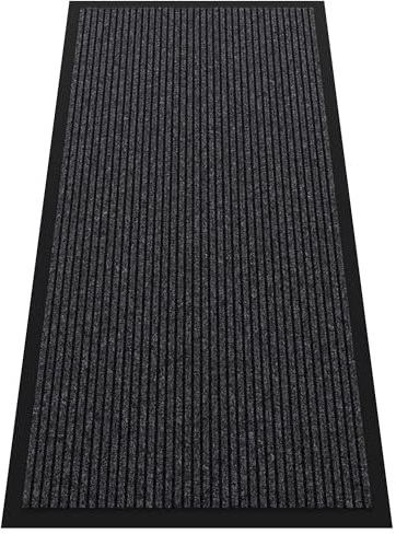 HOMEK Indoor Outdoor Door Mat, 60 x 120 cm Heavy Duty Doormat for Entryway, Non Slip Backing Front Dirt Trapper, Super Absorbent Floor Mat, Commercial Outdoor Entrance Rug for Home Office, Grey
