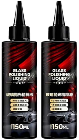 Boministore Car Glass Polishing Compound, Boministore Autoglas-Polierpaste, Autoglas Politurpaste Kratzer Entferner, Windschutzscheibenreiniger, Glasölfilm-Entferner (2)