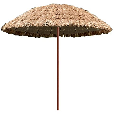 Parasols Round Garden Parasol, Hawaiian Umbrella, Height Adjustable, For Beach, Pool, Patio, Courtyard, Balcony, 1.5M,Natural Color umbrella