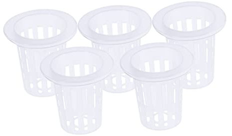 VANZACK Pots en Filet Plastique 50mm X 68mm Lot de 50 Favorisant Croissance des Plantes Panier de Culture Blanc et Retrait Facile pour Hydroponie et Aquaponie