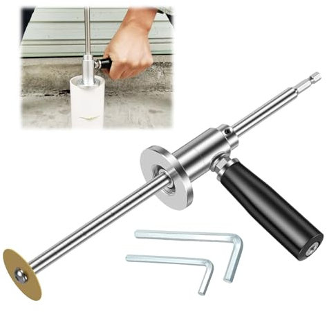 Set di tagliatubi interni per tubi in PVC, strumento di taglio interno in acciaio inox con ruota di taglio a grana diamantata e manico, profondità di taglio regolabile da 1-1/2 pollici a 8 pollici in