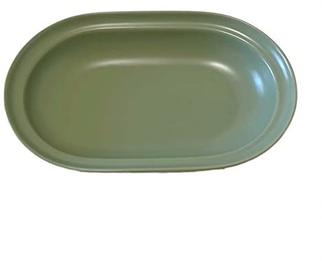 Platos Llanos Plato de comedor de Color sólido, plato hondo ovalado, plato de desayuno for el hogar, plato de ensalada, plato de postre, plato de cerámica sencillo for restaurante Plato de Servir(Gree