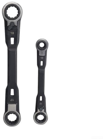 ZWEquipint Set di 2 chiavi a cricchetto 4 in 1 per riparazione auto, strumento a cricchetto a doppia estremità