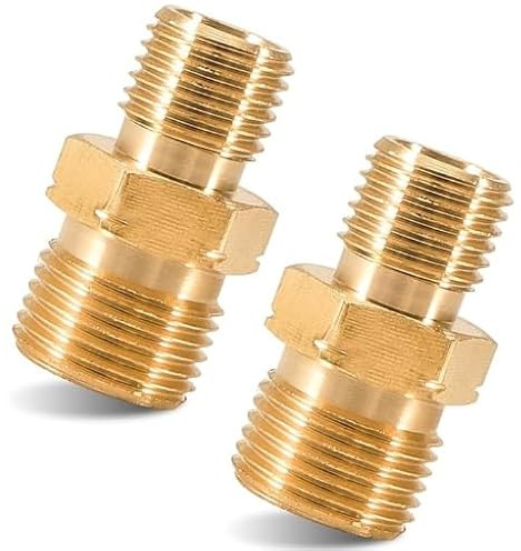 Rzspher 2 conectores de latón para manguera de gas, adaptador de gas de 1/4 derecha a 3/8 izquierda AG doble boquilla para gas,líquidos tuberías