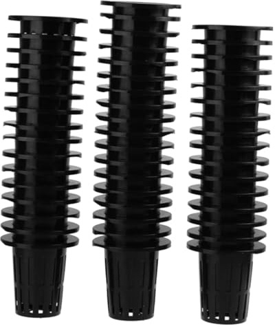 HIAKDOFT Vasi Rete Idroponici da 50 Pezzi per Coltivazione Indoor, Cestini Plastica per Piantare Senza Terra 50mm, Coppe per Semina Ventilazione Radici per Giardinaggio in Casa e Terrazza