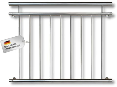 Buchetmann2 Markengeländer, Französischer Balkon Edelstahl V2A, 900 mm Gesamthöhe, Geländer Gitter Balkongeländer Fenstergitter, Absturzsicherung
