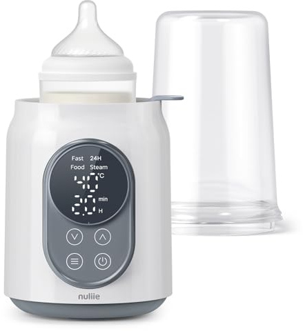 Scaldabiberon, Nuliie 9-in-1 Scaldabiberon Elettrico per Latte Materno o Formula con Timer Digitale Display LCD Controllo Intelligente Della Temperatura e Spegnimento Automatico, 220V
