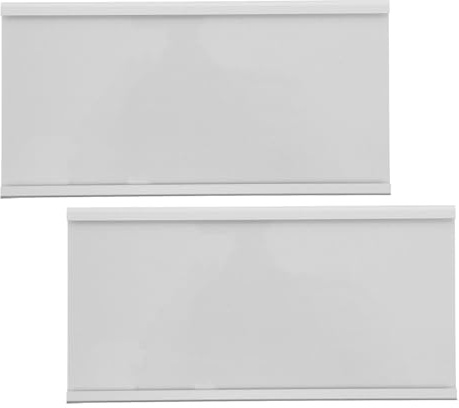NUOBESTY Porta Targhetta da Scrivania in Lega di Alluminio Resistente 8x16 Cm, Set 2 Pezzi con Supporto Adesivo e Sospeso per Ufficio, Targhetta Postazione di Lavoro per Tavoli e Pareti