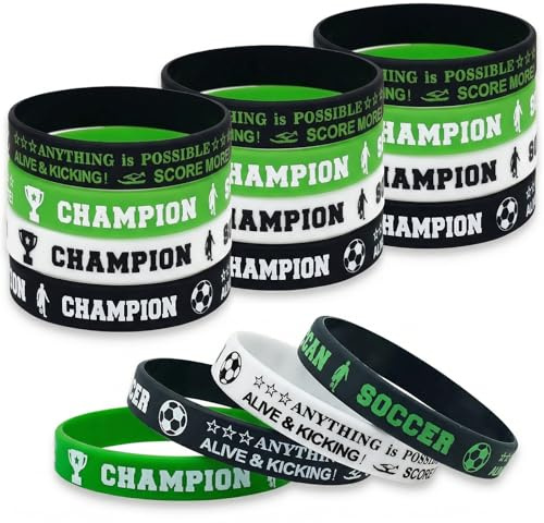 HYRKOTW 16 Pezzi Braccialetto in silicone, Braccialetto in silicone da calcio, sportivo da calcio per i tifosi, Ideale da indossare in occasione di compleanni, allenamenti partite（B