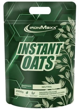 IronMaxx Instant Oats Haferflocken - Neutral 2000g Beutel | Natürlicher veganer Weightgainer | Low Sugar & frei von Konservierungsstoffen