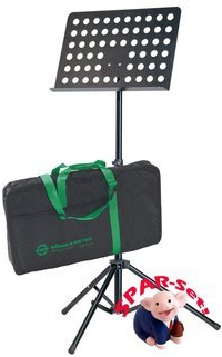 K&M 11899 Orchesternotenpult Spar-Set, Orchester-Pult mit passender Tragetasche