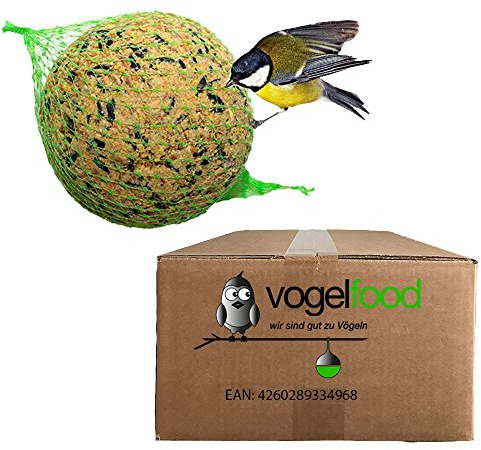 Vogelfood Samore GmbH 100 x 90 g = 9 kg Meisenknödel Marke Vogelfood Vogelfutter Wildvogelfutter Ganzjahresfutter Fettfutter mit Netz