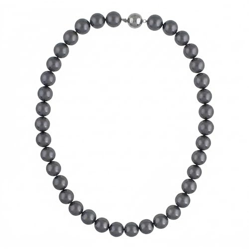 Leslii Perlenkette Collier Halskette Damen Kette Perlencollier echte Muschelkern-Perlen 44cm Magnet Verschluss