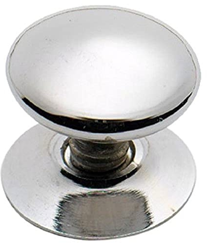Merriway BH05188 (10 Pcs) Cupboard Door/Drawer Knob Brass Chrome Plated Victorian 38 mm - Pack of 10 Pieces