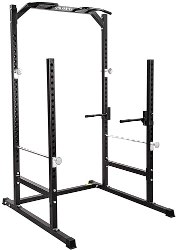 GYM MASTER Power Cage Squat Rack, Power Rack with Pull Up Dip Station