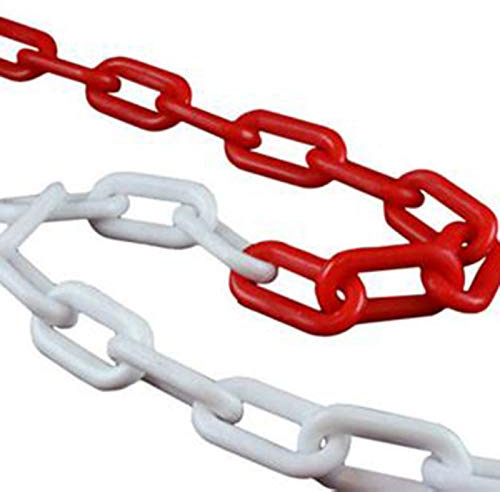 Marwotec 25 Meter Kunststoffkette 8mm Dicke Kettenglieder rot weiß Massive Absperrkette rot weiß aus Kunststoff 8mm zum Absperren großer Flächen, gut sichtbar, stabil von Marwotec aus Deutschland