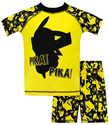 Pokemon Swimming Costume | Two Piece Boys Swim Set | Boys’ Rash Guards | Ages 4 to 13 Years