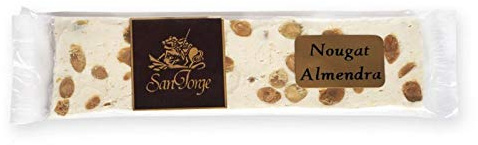 Turrón Nougat de Almendra - Formato 300 gramos - Dulce típico francés similar al turrón - Elaborado en España