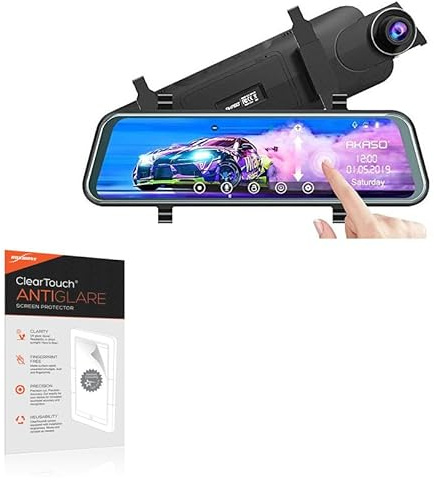 BoxWave Screen Protector Compatible with AKASO DL9 Mirror Dash Cam - ClearTouch Anti-Glare (2-Pack), Anti-Fingerprint Matte Film Skin
