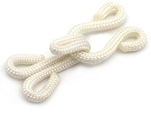 Flying Horse66 10 Sets White Covered Hook and Eye Fastenings Sewing Closure for Fur Coat Jacket (38mm)