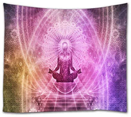 A.Monamour Wandteppich Abstrakte Kunst Des Zen Meditations Yoga Chakras Stoff Tapisserie Wandbehang Wanddeko Wandkunst Wandbilder Wandtuch für Wohnzimmer Schlafzimmer