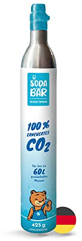 SodaBär | CO2-Zylinder für Quooker Cube | 425g (60 l) | Premiumfüllung mit natürlicher Kohlensäure von Linde