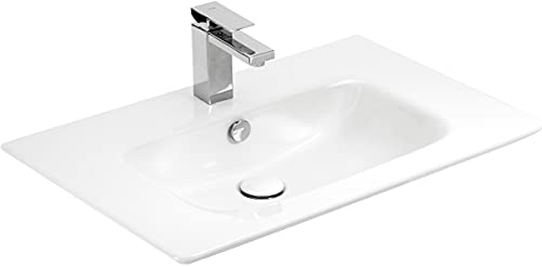 Kerabad Design Waschbecken, Einbauwaschbecken eckig, Waschtisch flach, 70 cm