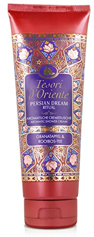 TESORI D'ORIENTE d'Oriente Persian Dream - Gel de ducha aromático, 250 ml, con granada y té Rooibos, crema de ducha para el cuidado corporal, ritual para cuerpo y sentidos