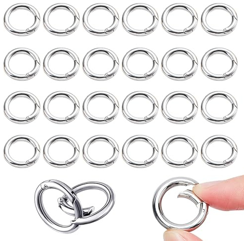 Karabiner Ring, 24 Stück Runde Karabiner, 20mm Zinklegierung Rundringe, Rundkarabiner Klein, O-ring Karabinerhaken, Metallfeder-schlüsselanhänger, Für Taschen Geldbörsen Schlüsselanhänger Schnalle