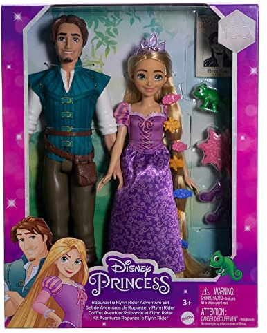 Disney Princesses Set Aventure 2 Poupées Raiponce et Flynn Rider Hauteur 30 cm – Multicolore – 100e Anniversaire – HLW39