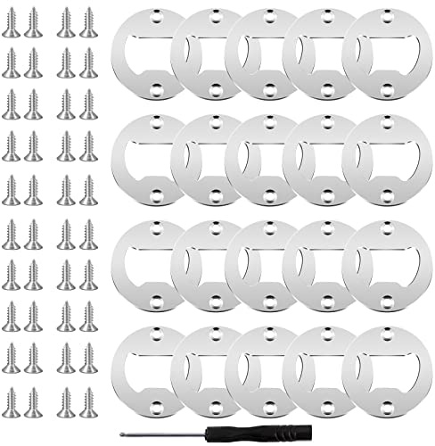 20 Stück Bieröffner Rohling Edelstahl Flaschenöffner Einsätze Hardware Rund Basteln Kit für Küche Restaurant Bar DIY