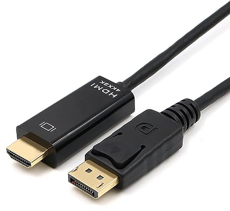 4K Câble DisplayPort vers HDMI - 1,8 m, Câble Adaptateur HDMI DisplayPort 4K, Mâle à Mâle, Connecteurs Plaqués Or, pour Lenovo, HP, DELL, AMD, NVIDIA