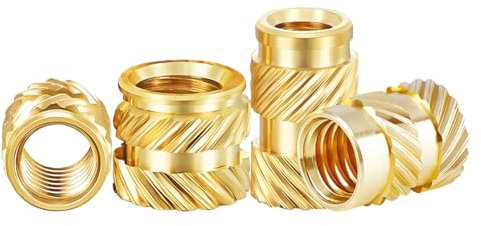 Qrity 100 Pièces Inserts D'écrou, Écrous Moletés en Laiton, Inserts Filetés, Douilles Filetées en Laiton pour Impression 3D, M2 x 3mm x 3.5mm