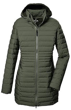 G.I.G.A. DX Mujer Parka acolchada/parka funcional con capucha con cremallera GW 14 WMN QLTD PRK_Bacarya, oliv, 42, 42300-000