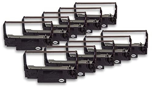 vhbw 10x Farbband Schriftband Ersatz für Epson C43S015451, ERC30B, ERC-34, ERC-38 B, ERC-30, 655N für Nadeldrucker, Bondrucker - Schwarz