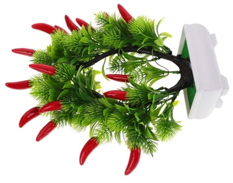 FUNOMOCYA Künstlicher Pfefferbaum Im Topf Kunststoff Pfeffer Bonsai Dekoration Indoor Outdoor Naturgetreu Blätter Früchte Zimmerpflanze