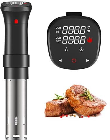 WFUAHA Machine sous Vide, Machine De Cuisson, Thermoplongeurs, avec Boîtier De Contrôle De La Température, Cuiseur sous Vide, Mijoteuse Basse Température, Écran Tactile Intelligent, pour Bœuf, Poulet