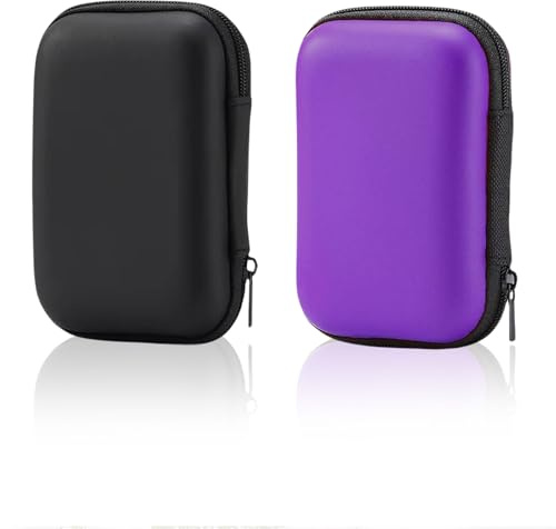 Mrltau 2 Pcs 14 * 10 * 4 cm Spielkarten Etui für Skip BO Skyjo Phase 10 UNO Cabo Kartenspiel, Platz für bis zu 216 Karten, Sammelkarten Box, Kartenbox Spielkarten(Schwarz + Lila)
