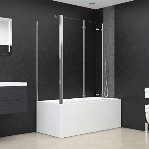 Badewannenabtrennung 120x69x130 cm gehärtetes Glas transparent