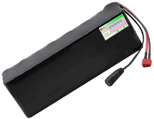 JHKJ Batterie au Lithium PVC 48 V Batterie au Lithium 12 Ah Batterie Lithium-ION 48 V avec Chargeur et Prise T/Prise XT60 Batterie au Lithium intégrée 48 V pour Moteur 50 W-600 W,48v 12ah t Port