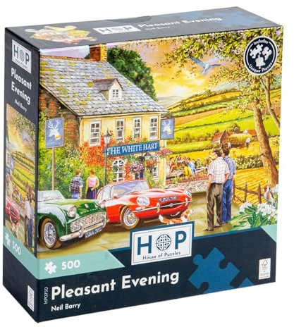 The House of Puzzles Pleasant Evening Jigsaw - 500 Piece Jigsaws For Adults, Artist Illustrated, Scenic Landscape, Deluxe Puzzle Gifts