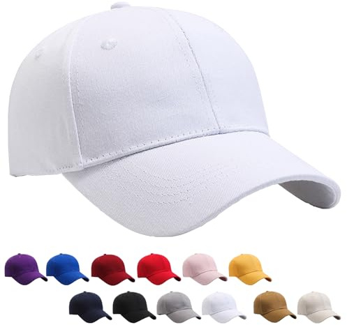 YOUYIKE Baseballkappe für Herren und Damen, Baumwolle Kappe Cap, Baseball Cap Unisex, Verstellbar, Einfarbig, Einheitsgröße, Sonnenmütze
