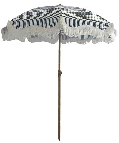 WATAOW Höhenverstellbarer Sonnenschirm, Gartenschirm, Strandschirm - Terrassenschirm Mit Quasten - Tragbar - Kippbarer Sonnenschirm - UV-beständiger Stoff - 200 cm