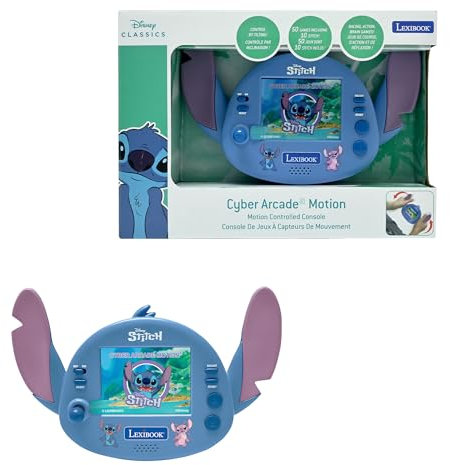 Lexibook - Disney Stitch - Ciberconsola portátil compacta, 50 Juegos, Pantalla LCD en Color, Funciona con Pilas, JL3180D