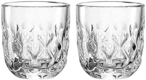 LEONARDO HOME GOCCE 055180 - Juego de 6 vasos de espresso (6 unidades, 60 ml, 6 tazas, para portafiltros, apto para lavavajillas, estructura de gota, transparente), diseño transparente