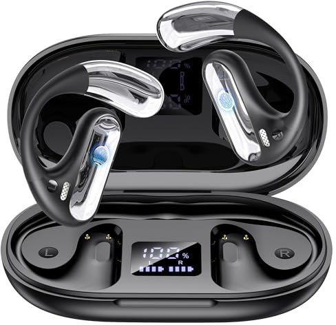 Open Ear Kopfhörer Bluetooth 5.4, Sport Kabellos Ohrhörer mit 4 ENC Mic 40h Wiedergab