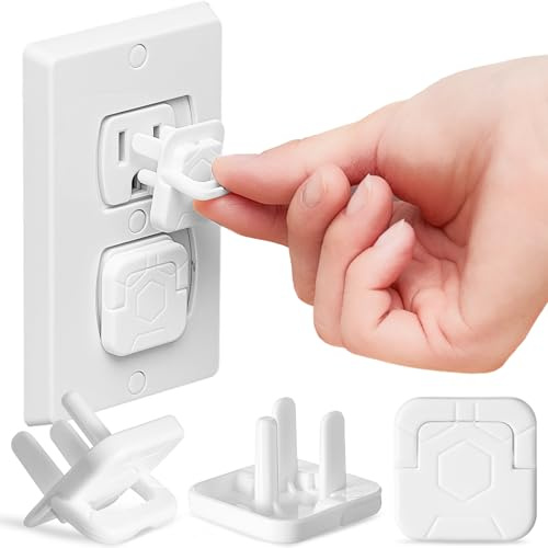 Thyle 50 Pcs Outlet Covers Protectors Plug Bulk Child Baby Proofing Proof for US 3-prong Electrical Outlets Easy Install Socket Sturdy Safe Secure Baby Proofing Kit for Home Office