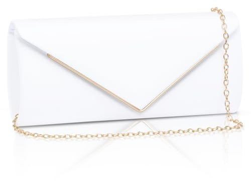 Larcenciel Clutch Damen, Glitzer Abendtasche Umhängetasche mit Abnehmbarer Kette, Moda Handtasche Elegante Envelope Tasche