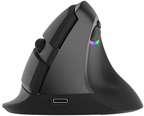 Souris verticale ergonomique sans fil – Design silencieux amélioré, double mode 2,4 G, souris optique rechargeable intégrée pour ordinateur portable et PC