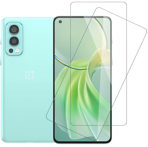 Wondoner 2 Stück Schutzfolie für OnePlus Nord 2 Panzerglas, Displayschutz für OnePlus Nord 2 5G Schutzglas, 9H Härte Screen Protector Folie, HD Sicherheitsglas Panzerfolie, Kratzschutz, Bläschenfrei